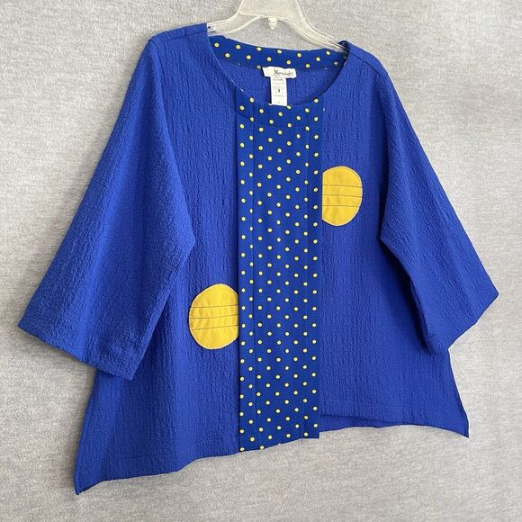Moonlight Y&S Lagenlook Top Size S Funky Artsy Asymmetrical Oversized Boxy Tunic - Picture 3 of 10